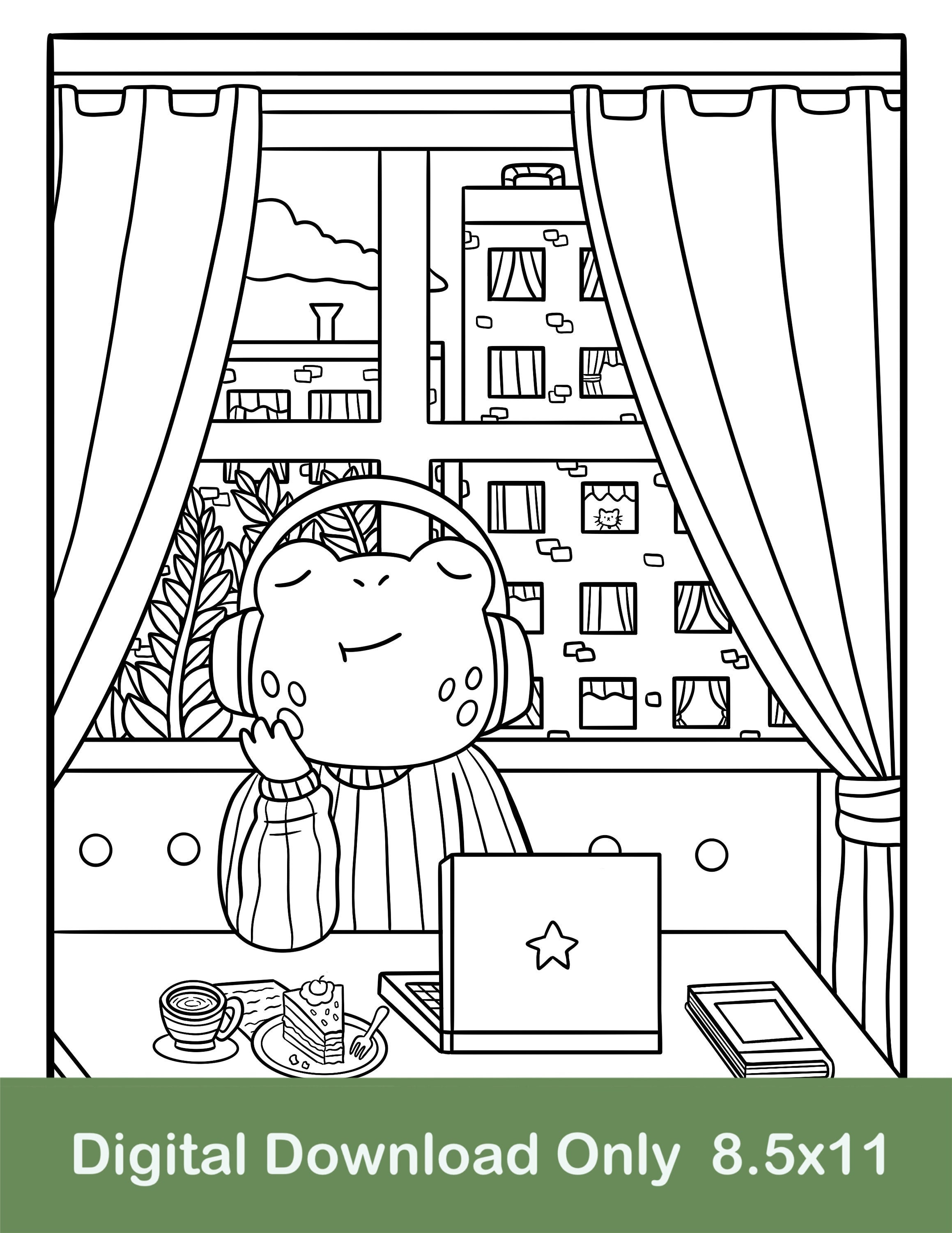 Kawaii Cute Panda Girl, Coloring Book Stock Image - Illustration of japan, child: 272476827