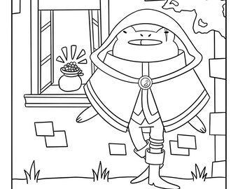 Rogue Frog Printable Coloring - DND Coloring Page - Frog Coloring Page - Digital Download