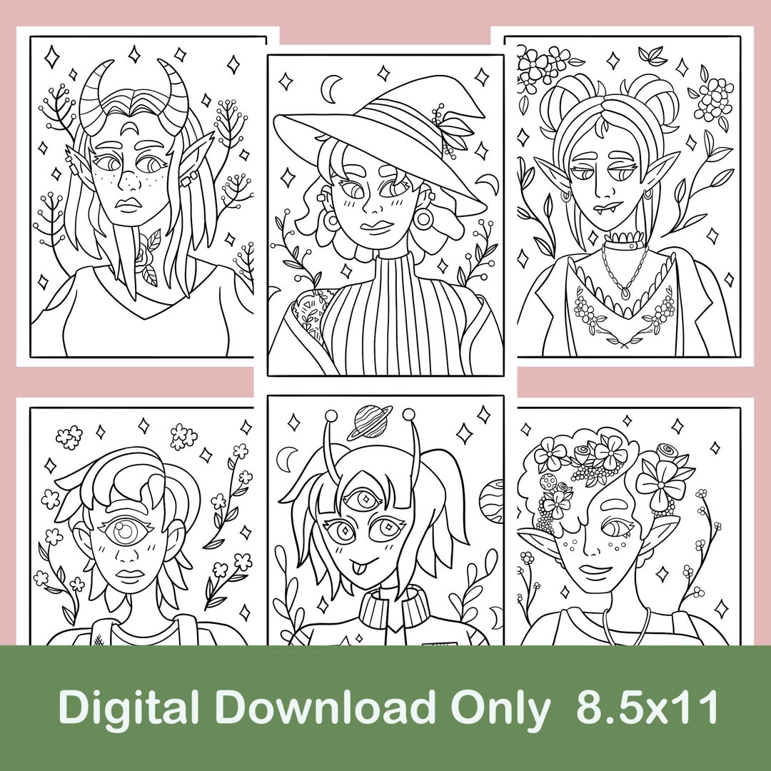 Monster Girl Printable Coloring Pages Girl Coloring Page Fantasy