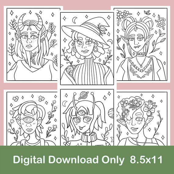 Monster Girl Printable Coloring Pages Girl Coloring Page - Etsy