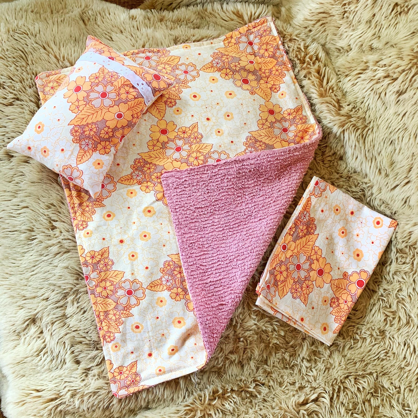 Doll bedding set, doll pram bedding, doll cot bedding, doll crib