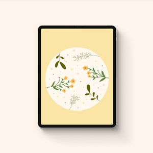 Floral Aesthetic iPad Wallpaper Background - Hand Drawn Illustration, INSTANT DOWNLOAD, iPad Background, iPad Wallpaper, iPad Pro Wallpaper