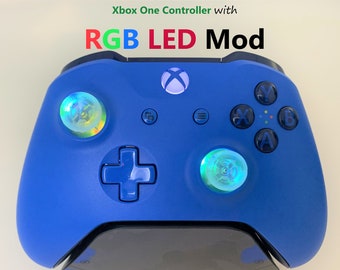 PROFESSIONALLY REFURBISHED Blue Xbox One Controller w LED Mod