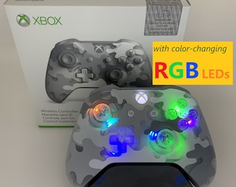 BRAND NEW Xbox One Limited Edition Artic Camo Controller w Color Changing LED Mod