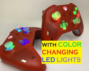 PROFESSIONALLY REFURBISHED Sport Red Xbox One Controller w LED Mod