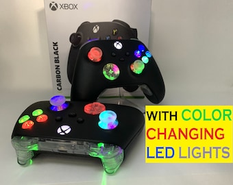 BRANDNEUE Schwarzer Xbox One Controller mit Farbwechsel LED Mod Gaming