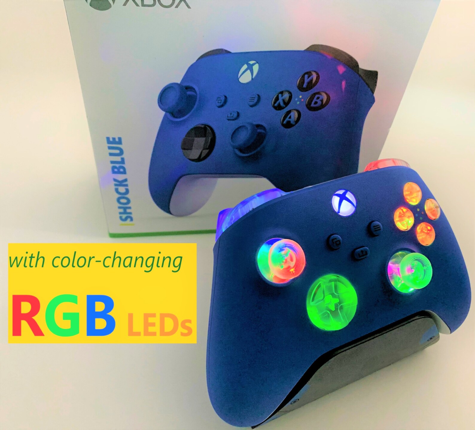BRAND NEW Blue Xbox One Controller W Color Changing LED Mod Gaming Etsy