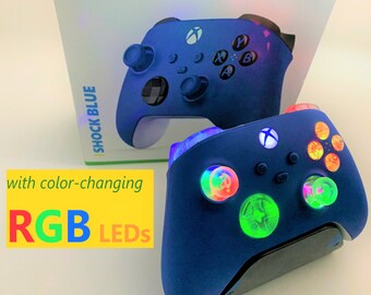 BRAND NEW Blue Xbox One Controller w Color Changing LED Mod Gaming