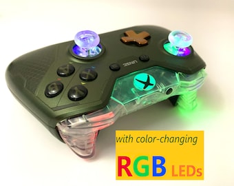 Limited Edition Halo Master Chief Xbox One Controller w Color Changing RGB LED Mod Gaming