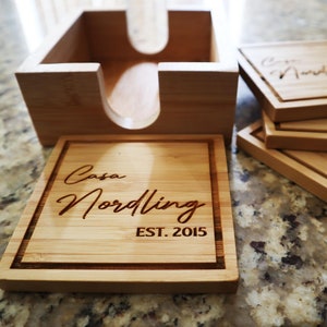 Custom Coasters Bamboo 4 pack