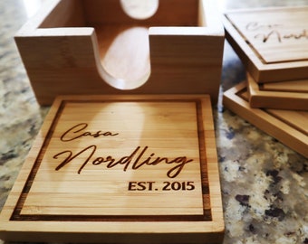Custom Coasters Bamboo 4 pack