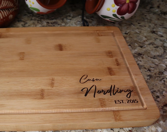 Featured listing image: Bamboo Custom Engraved Cutting Board