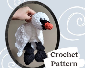Stella the Swan Knotted Lovey Pattern | Swan Crochet Pattern Only | Amigurumi Swan Bird Pattern