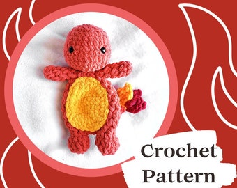 Char the Fire Lizard Pattern | Flame Lizard Crochet Pattern | Lizard Amigurumi | Dino Lovey Pattern | Dino Snuggler | Crochet Dino Pattern