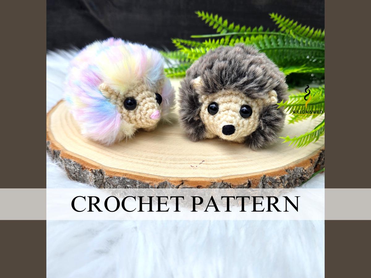 Motif au crochet hérisson duveteux | Motif au crochet facile en laine de fourrure | Motif hérisson agité | Motif Amigurumi Hérisson | Préparation du marché au crochet