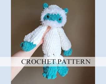 Yowie the Yeti Knotted Lovey Pattern | Yeti Crochet Pattern Only | Abominable Snowman Pattern | Yeti Amigurumi
