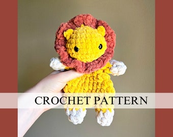 Scout the Lion Bub Crochet Pattern: Safari Amigurumi Toy Snuggler Plushie (PDF Pattern)