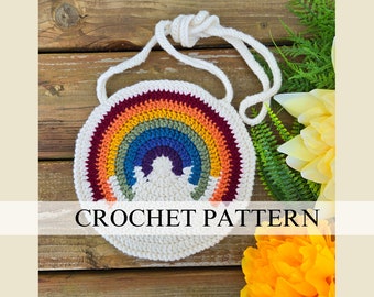 Rainbow Crossbody Bag Crochet Pattern: Adult or Toddler Purse (PDF Pattern)
