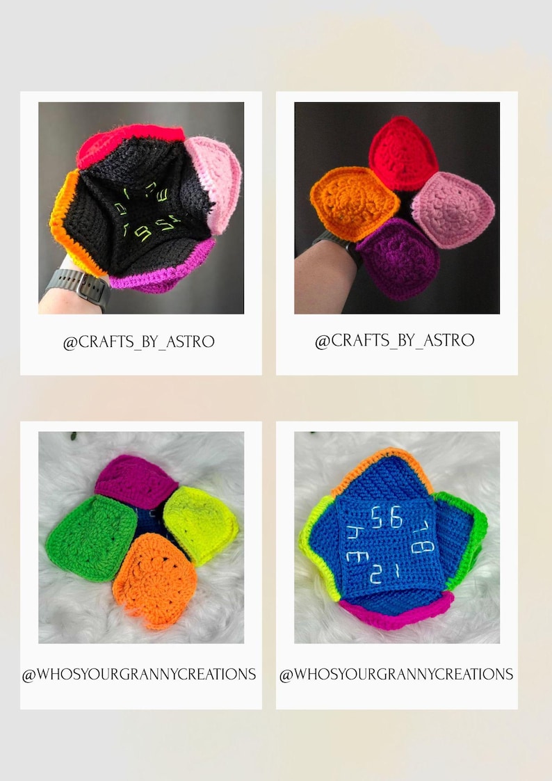 Cootie Catcher Crochet Pattern: Granny Square Fortune Teller (PDF Pattern) image 4