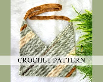 Beaded Harmony Bag Crochet Pattern: Striped Square Purse (PDF Pattern)