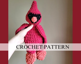 Crimson the Cardinal Knotted Lovey Pattern | Cardinal Crochet Pattern | Cardinal Amigurumi | Red Bird Crochet Pattern