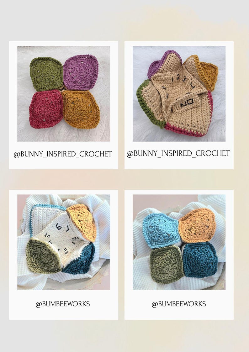 Cootie Catcher Crochet Pattern: Granny Square Fortune Teller (PDF Pattern) image 2