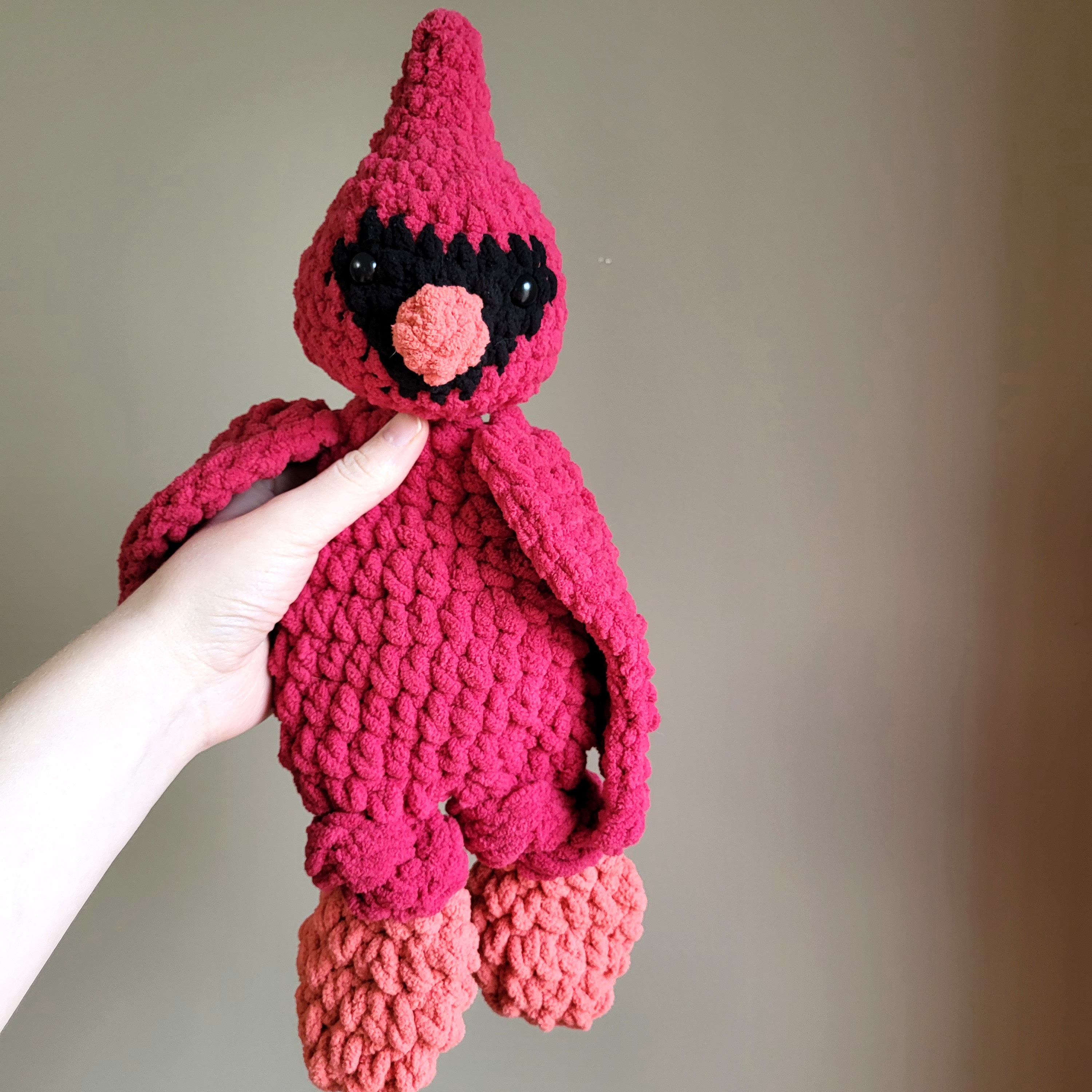 35 Cardinal Crochet Patterns to Stitch for Gifts, Decor, and Bird Lovers 13 Crimson the Cardinal Knotted Lovey Pattern Cardinal