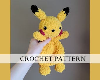Pika the Electric Mouse Pattern | Electric Mouse Crochet Pattern | Pika Amigurumi | Electric Mouse Amigurumi | Pocket Monster Crochet