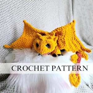 Patron au crochet Indigo le dragon : peluche Amigurumi (Patron PDF)