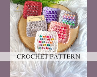 Beaded Fidget Square Mini Crochet Pattern: Beginner Friendly, No Sew, Sensory Toy (PDF Pattern)