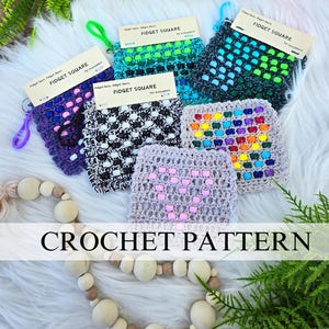 Beaded Fidget Square Crochet Pattern | Crochet Fidget Toy | Fidget Crochet Pattern | Bead Crochet Pattern | Crochet Market Prep