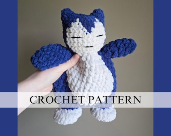 Snor the Sleeping Bear Pattern | Big Sleeping Poke Pattern | Poke Amigurumi | Pocket Monster Crochet | Sleepy Monster Amigurumi Pattern