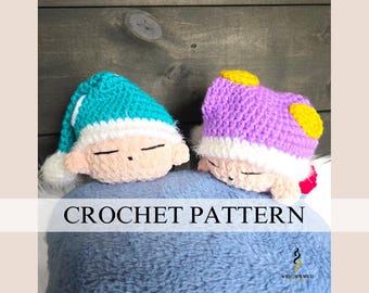 Sleeping Kirby Crochet Pattern: Amigurumi Plushie (PDF Pattern)