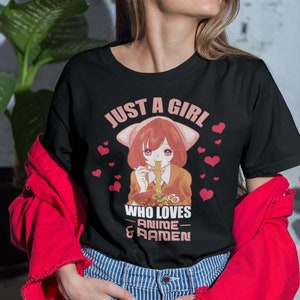 Just A Girl Who Loves Anime And Ramen Shirt, Anime Shirt, Anime Shirts For Girls, Anime Gift, Ramen Lover Gift, Manga,Otaku,Anime girl shirt