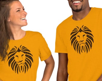 Löwe Gesicht, Majestätischer Löwe, Wilder Löwe, Tierliebhaber, Tier Gesicht Shirt, Afrikanisches Tribal Shirt, Zoo Shirt, Geometrisches Löwe Shirt