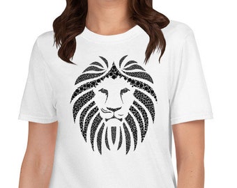 Löwe Gesicht, Majestätischer Löwe, Wilder Löwe, Tierliebhaber, Tier Gesicht Shirt, Afrikanisches Tribal Shirt, Zoo Shirt, Geometrisches Löwe Shirt