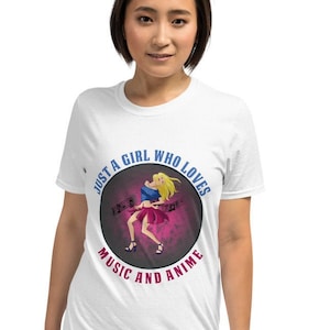 Just A Girl Who Really Loves Anime and Music, Koszulka Anime, Prezent Anime, Miłośnik Anime, Koszulka Manga, Prezent Miłośnika Anime, Słodkie Anime, Otaku, Unisex