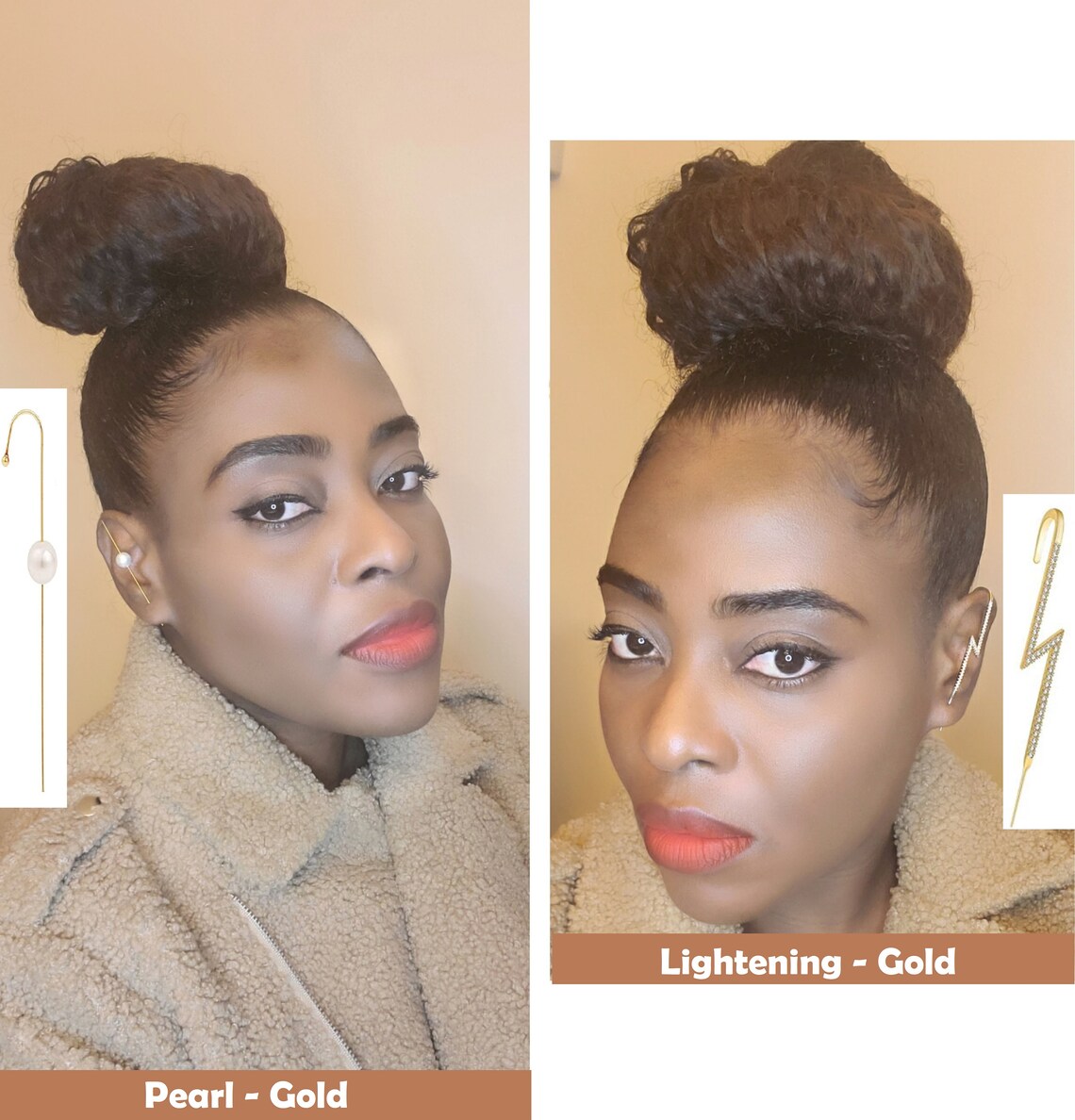 Ear Wrap Crawler Hook Earring 14k Gold Plated Edgy Wrap Ear Etsy