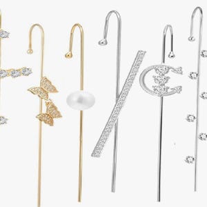 Ear Wrap Crawler Hook Earring, 14k Gold Plated, Edgy Wrap Ear Pin, Unique Earring, Minimalist Gold Earring,Crawler Ear Cuff,Crawler Earrings