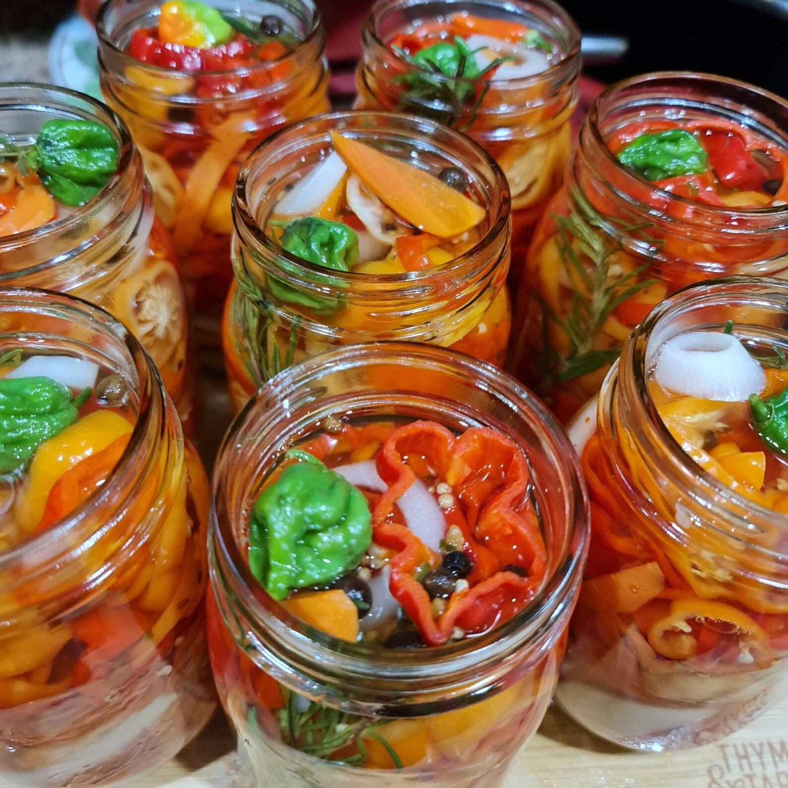 One Habanero Hot Peppers jars picked Peppers, Fresh chop 16 oz Pepper