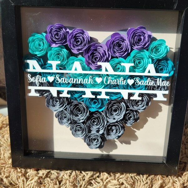 Mom Shadow Box Flowers Etsy