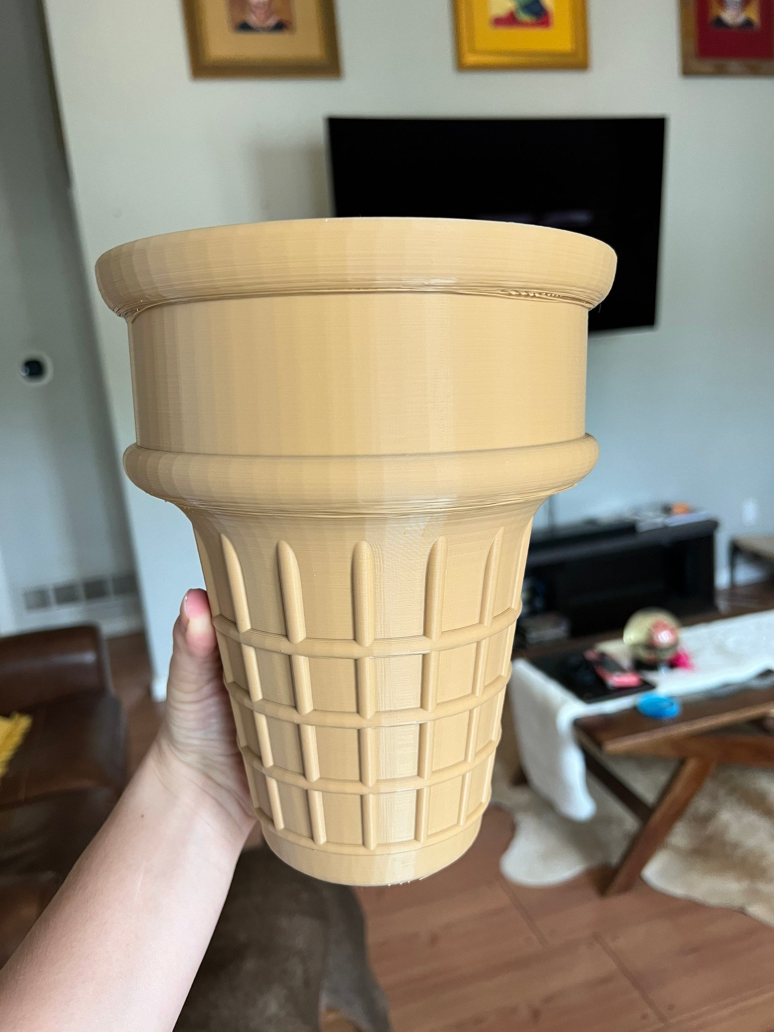 Ice Cream Cone Planter 3d Printed Etsy