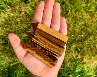 Tiger’s Eye  Crystal Tower Point | Reiki Gemstones | Healing Crystals | Green Pagan Witch