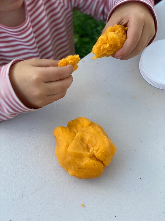 Homemade, Non-toxic Playdough infused With Essential Oils Citrus 