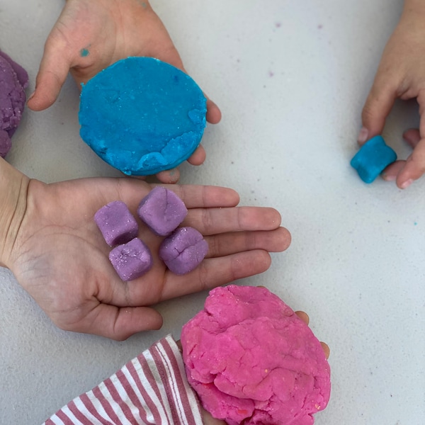 Homemade, Non-Toxic Playdough (infused with essential oils) - Unicorn colors