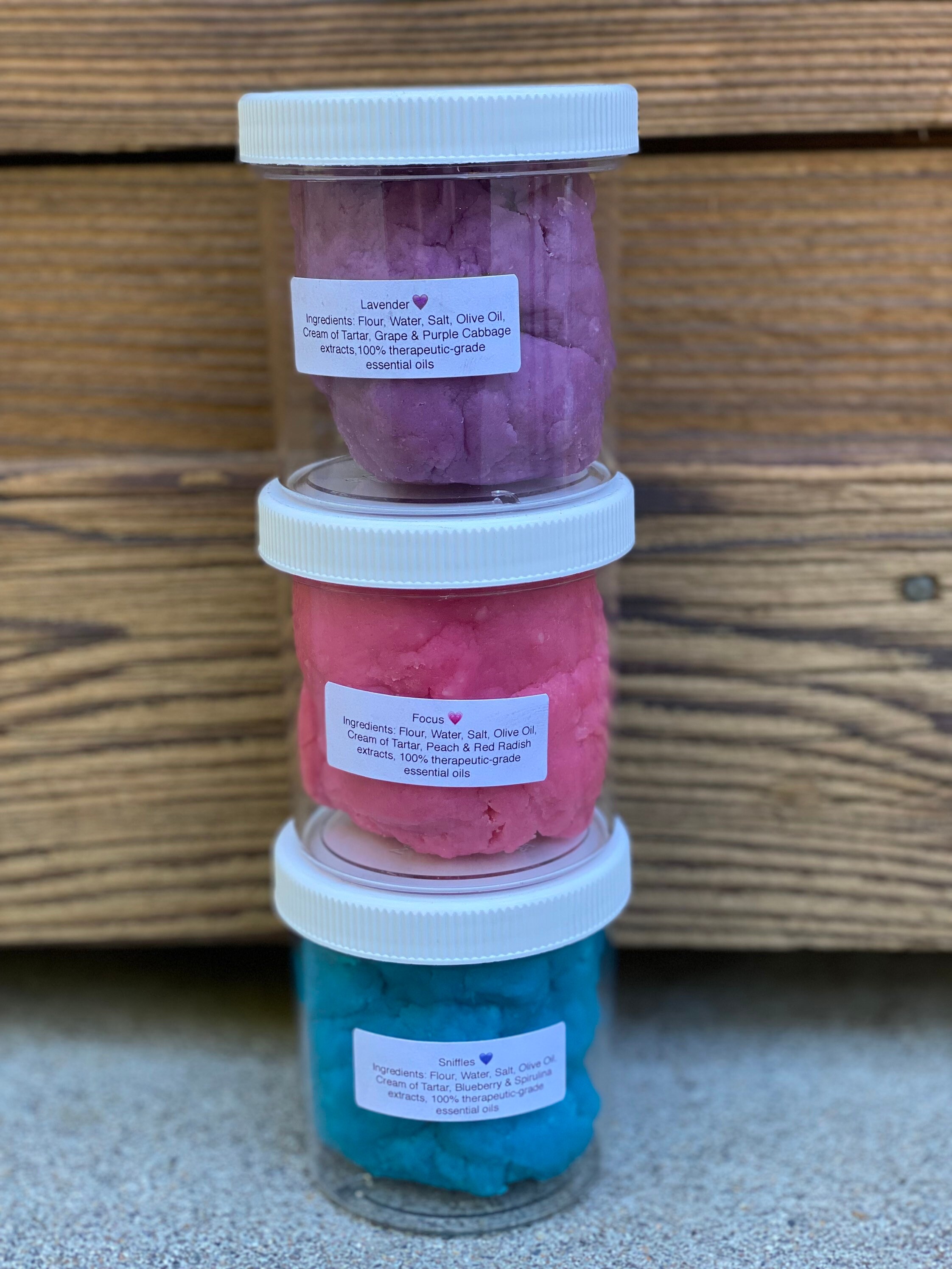 Homemade, Non-toxic Playdough infused With Essential Oils Construction  Colors 