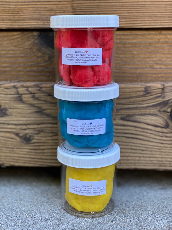 Homemade, Non-toxic Playdough infused With Essential Oils Christmas 