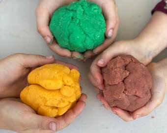 Homemade, Non-Toxic Playdough (infused with essential oils) - Construction colors