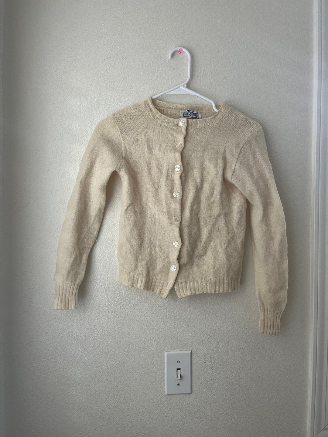 Vintage 1950s Cream Color Cardigan Etsy