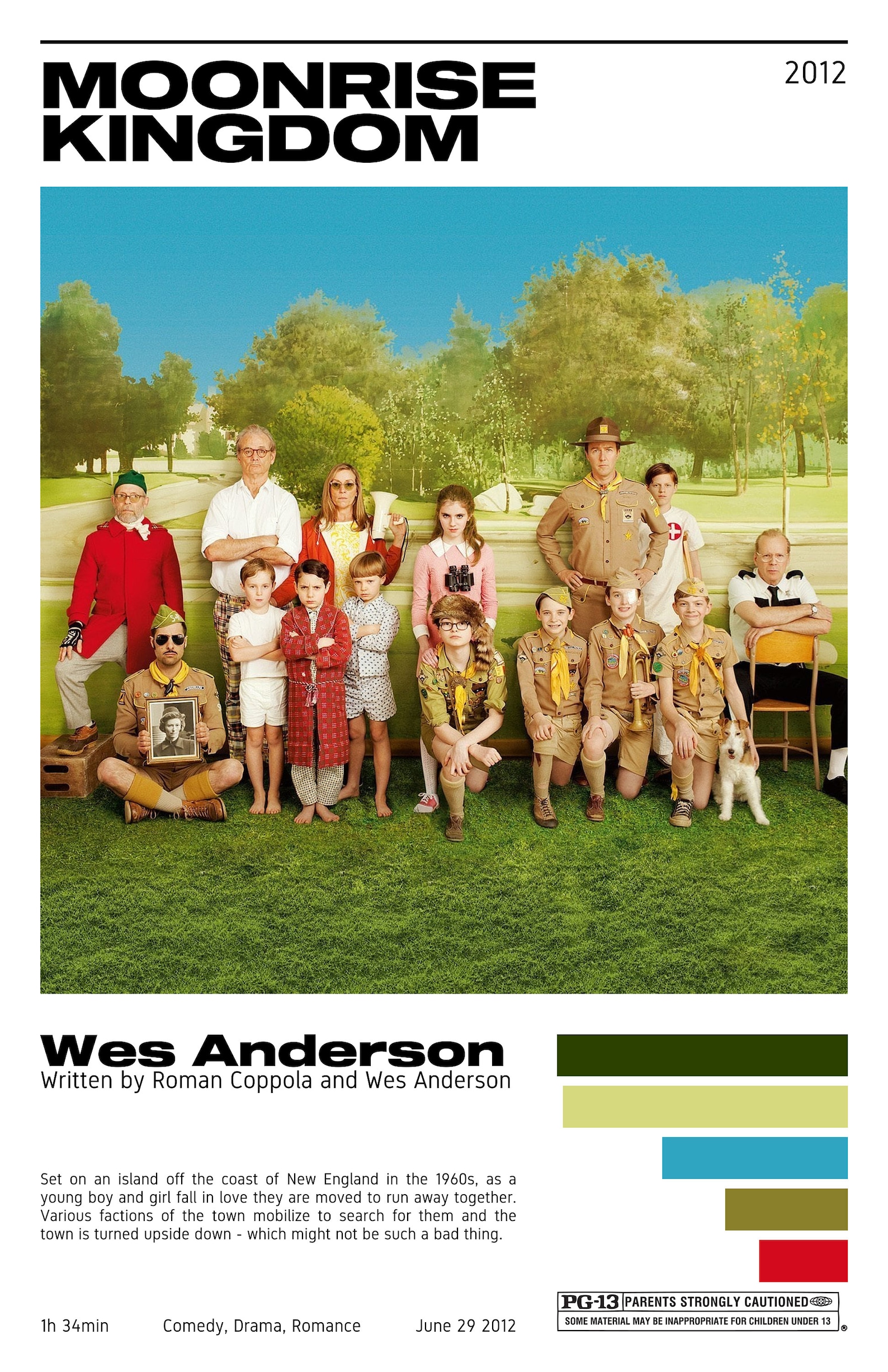 Moonrise Kingdom Wes Anderson Minimalist Movie Poster | Etsy